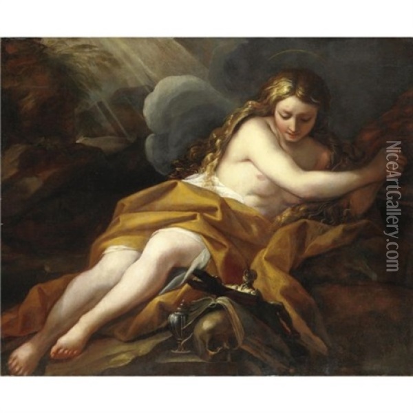 Maddalena Penitente Oil Painting - Giovan Gioseffo dal Sole