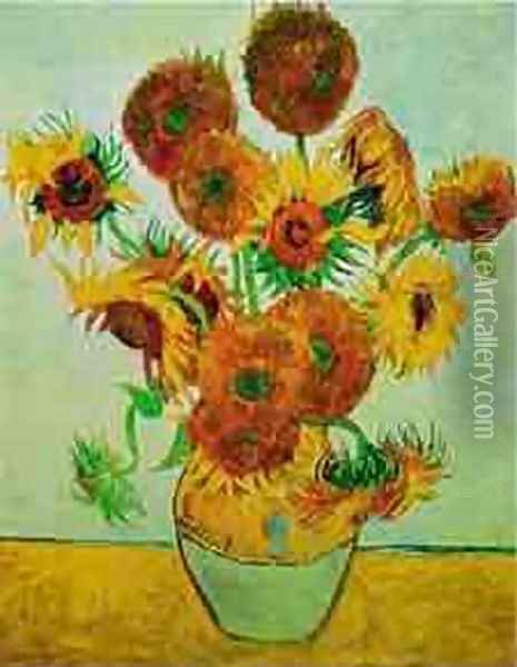 Still Life Vase With Fourteen Sunflowers 1883 Oil Painting - Vincent Van Gogh