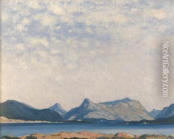 A Sea Loch Oil Painting - David Young Cameron