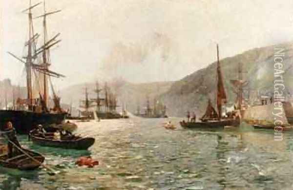 In Dartmouth Harbour 1887-1909 Oil Painting - David Murray