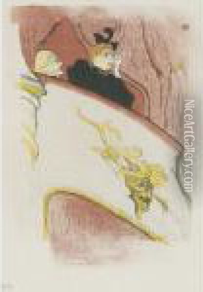 La Loge Au Mascaron Dore Oil Painting - Henri De Toulouse-Lautrec