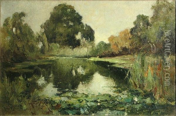 The Secluded Pond Oil Painting - Arthur Beckwith