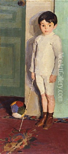 Portrait Of The Young K.m. Oil Painting - Nicolas Lytras