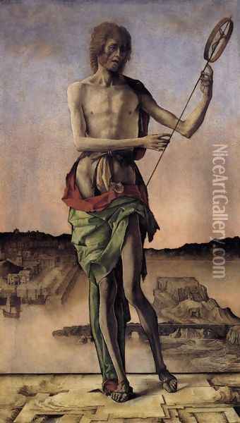 St John the Baptist 1478-80 Oil Painting - Ercole de' Roberti