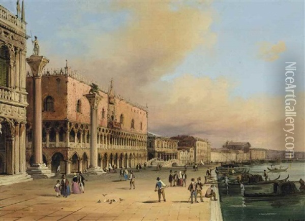 The Doge's Palace, Venice Oil Painting - Carlo Grubas