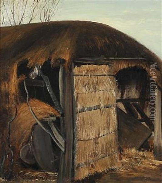 Gammelt Udhus (+ Book) Oil Painting - Laurits Andersen Ring