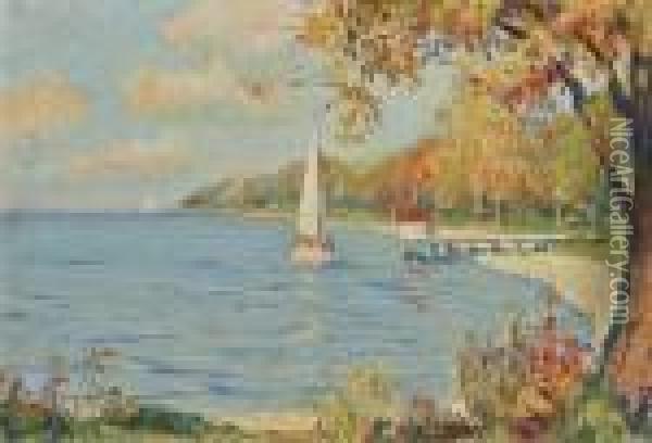 The Cove, Manhassat Oil Painting - Edward Alfred Cucuel