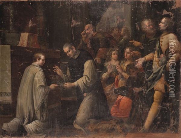 Messa Di San Domenico Oil Painting - Giovanni Domenico Cappellino