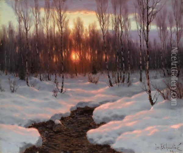 The Sunset Oil Painting - Ivan Fedorovich Choultse