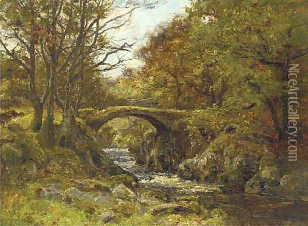 A bridge over a rocky stream Oil Painting - Richard Gay Somerset
