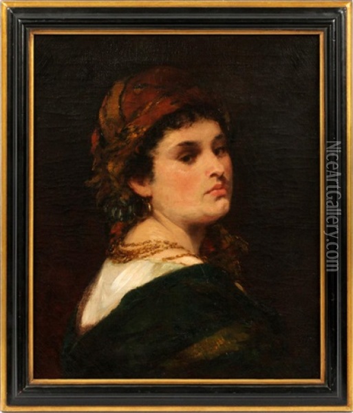 Italian Woman Oil Painting - Walter Shirlaw