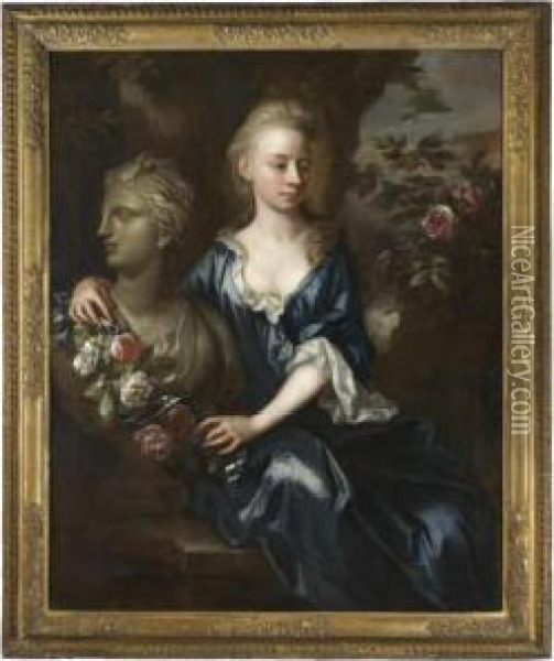 Portrait Of Isabella Willis (d. 1727) Oil Painting - Johann Closterman