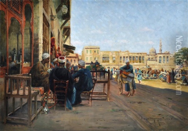 Piazza Araba Oil Painting - Alberto Rossi