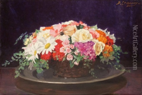 Bouquet Champetre Oil Painting - Hubert-Denis Etcheverry
