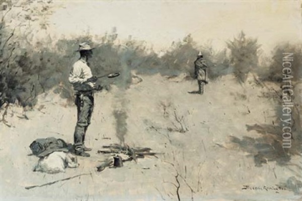 Hello, Jose! (unexpected Guest) Oil Painting - Frederic Remington
