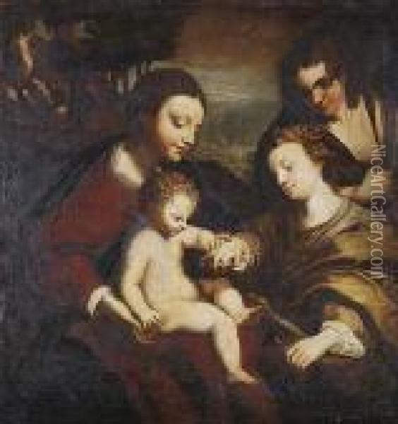 Desposorios Misticos De Santa Catalina Oil Painting - Correggio, (Antonio Allegri)