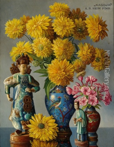 Stilleben Mit Chinesischen Vasen Und Figurinen Oil Painting - Alois Raimund Hein