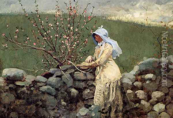 Peach Blossoms Oil Painting - Winslow Homer