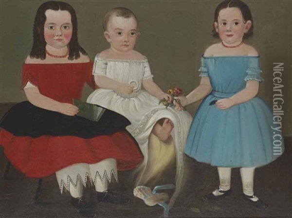 Portrait Of The Sweetser Children Oil Painting - William Matthew Prior