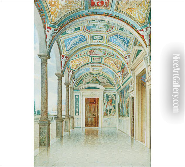 Palace Oil Painting - Luigi (Ludwig Osipovich) Premazzi