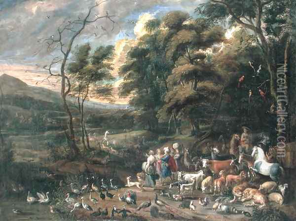 Noah and the Animals Oil Painting - Jan van Kessel