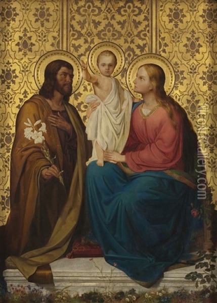 Maria Und Josef Mit Dem Christusknaben Oil Painting - Ernst Deger