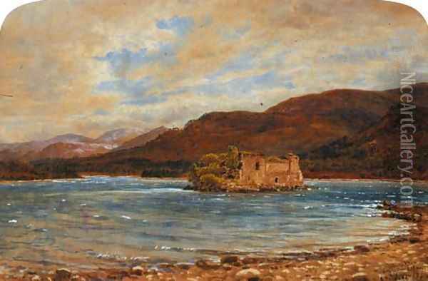 On the Tummel below Pitlochry; and Loch-an-Eilan Oil Painting - Waller Hugh Paton