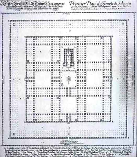 Plan of the Temple of Solomon Jerusalem Oil Painting - Johann Bernhard Fischer von Erlach