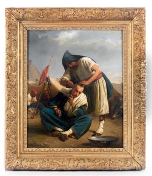 Camp De Zouaves Oil Painting - Isidore Alexandre Augustin Pils