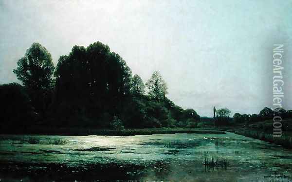 Landscape at Cernay 1866 Oil Painting - Emile Adelard Breton
