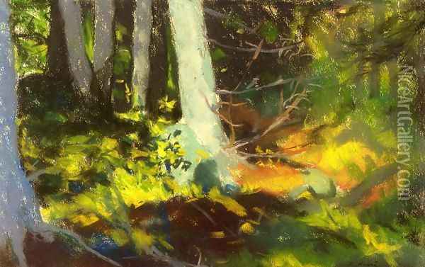 Under The Trees Monhegan Oil Painting - Robert Henri