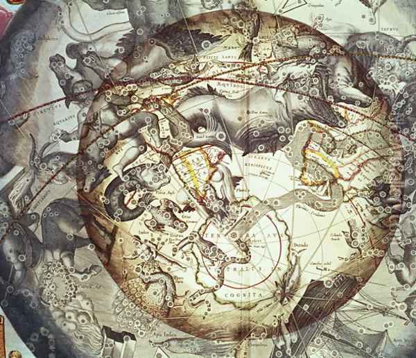 Astrological map from 'The Celestial Atlas, or the Harmony of the Universe' Oil Painting - Andreas Cellarius