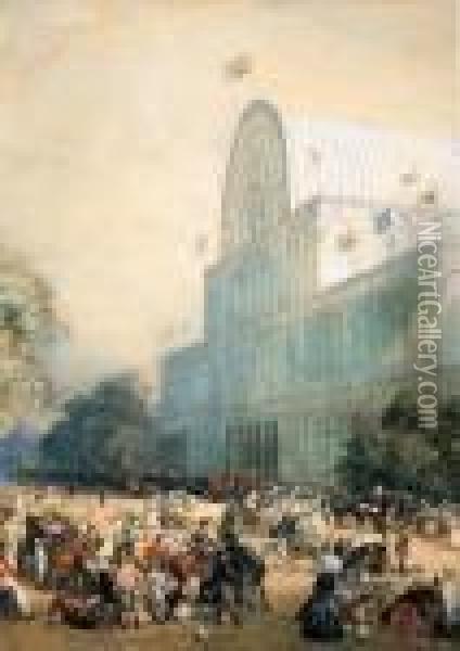 The Inauguration Of The Crystal Palace Oil Painting - Eugene Louis Lami