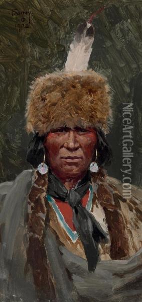 Chief Ogallala Fire Oil Painting - Henry Farny