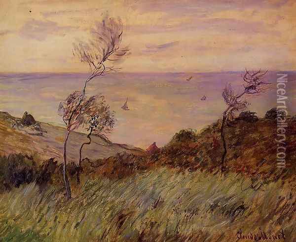 The Cliffs Of Varengeville Gust Of Wind Oil Painting - Claude Oscar Monet