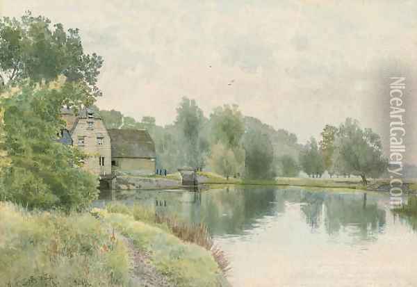 Houghton Mill on the River Ouse Oil Painting - William Fraser Garden