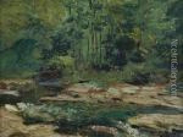 Woodland Brook Oil Painting - Ernest Lawson