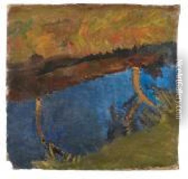 Moorlandschaft Mit Sich Spiegelnden Baumen Oil Painting - Paula Modersohn-Becker