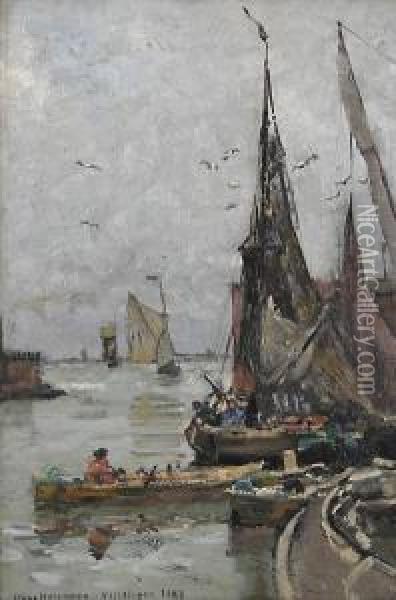 Fischerboote In Vlissingen Oil Painting - Hans Herrmann