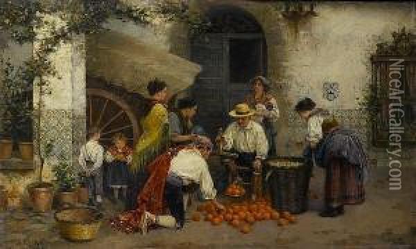 The Orange Seller Oil Painting - Gabriel Puig Roda