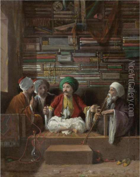 The Fabric Merchant Oil Painting - Walter Gould