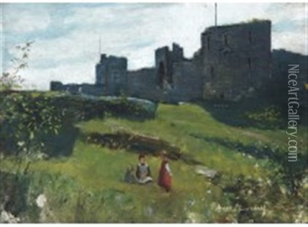 By The Walls Of Visby Oil Painting - Amelie Lundahl