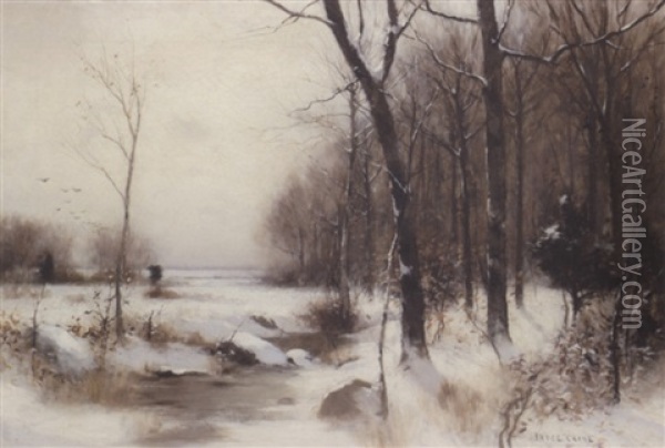 A Winter Morning Oil Painting - Bruce Crane