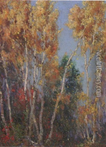 Autumn Birches Oil Painting - Paul Turner Sargent