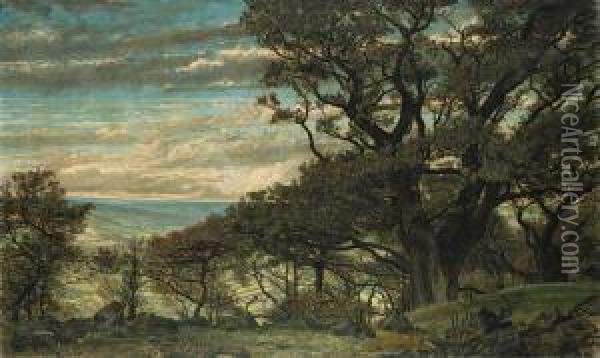 From Wharncliffe Crags Looking Towards The Derbyshire Moors Oil Painting - Archibald James Stuart Wortley