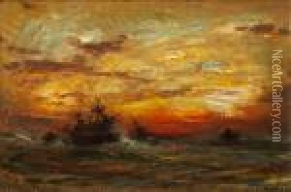 The Invincible Armada Oil Painting - Albert Goodwin
