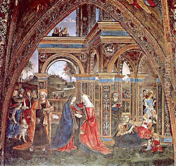 The Visitation Oil Painting - Bernardino di Betto (Pinturicchio)