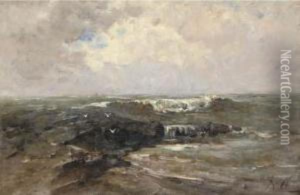 Breakers Oil Painting - Nathaniel R.H.A. Hone Ii,