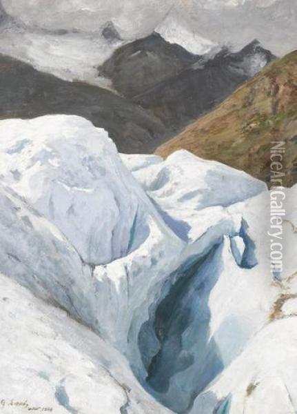 Sur Le Glacier De Gorner Oil Painting - Gabriel Loppe