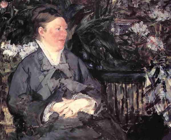 Madame Manet in the Conservatory Oil Painting - Edouard Manet